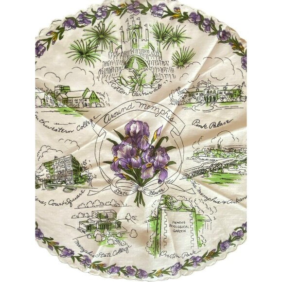 3 Vintage Handkerchiefs Mayfield Memphis Tennessee Florida Chicago MCM Souvenir - Picture 11 of 16